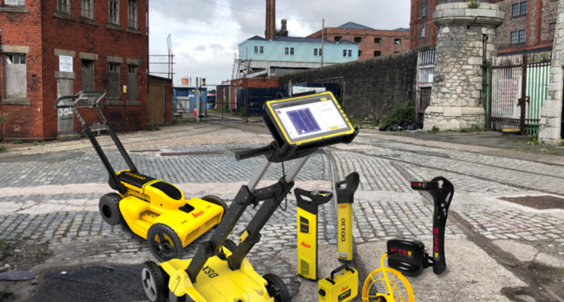 Leica utility detection portfolio on the street.